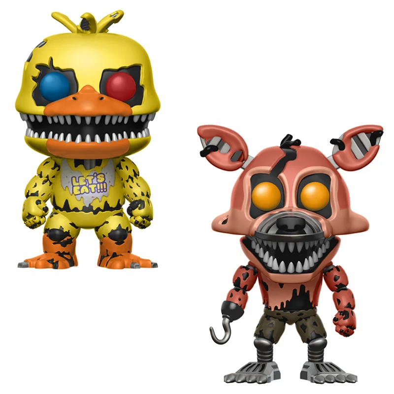 2PCS 10 шт. Five Nights At Freddy's Toys ПВХ Фигурки FNAF Бонни и Чика Фокси Funtime Фредди фазмедведь кукла кошмар медведь куклы - Цвет: 2PCS