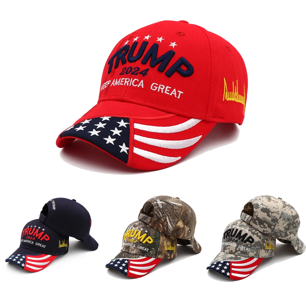 

2024 Trump Baseball Caps USA Baseball Caps Keep America Great Slogan President Election Hats Embroidery Sunshade Cap Hat