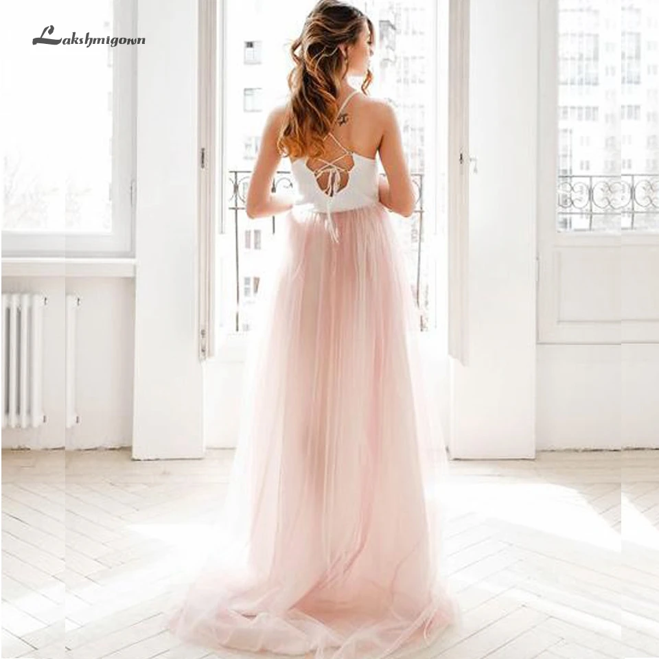 Vestido Novia 2019 простое Бохо пляжное свадебное платье на тонких бретелях