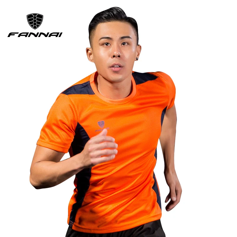 Мужская футболка FANNAI спортивные топы футболки быстросохнущая для фитнеса