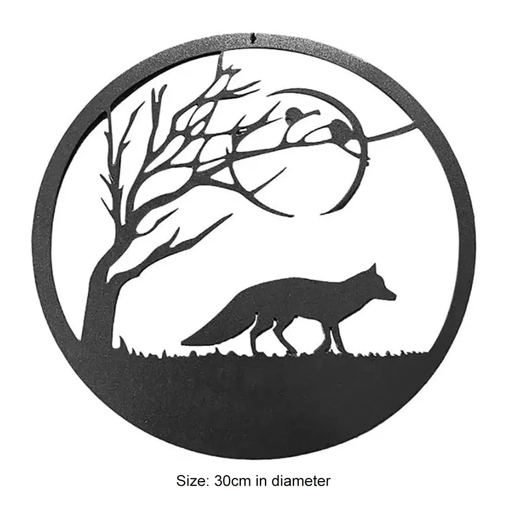 

Metal Animal Pendant Waterproof Hanging Ornament Cat Fox Silhouette Pendant Wind Chime Garden Art Balcony Background Home Decor