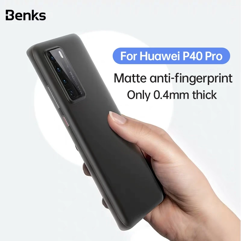 

Ультратонкий матовый полипропиленовый чехол Benks 0,4 мм для телефона Huawei P40 P40 Pro, задняя крышка с защитой от отпечатков пальцев, защитный чехол