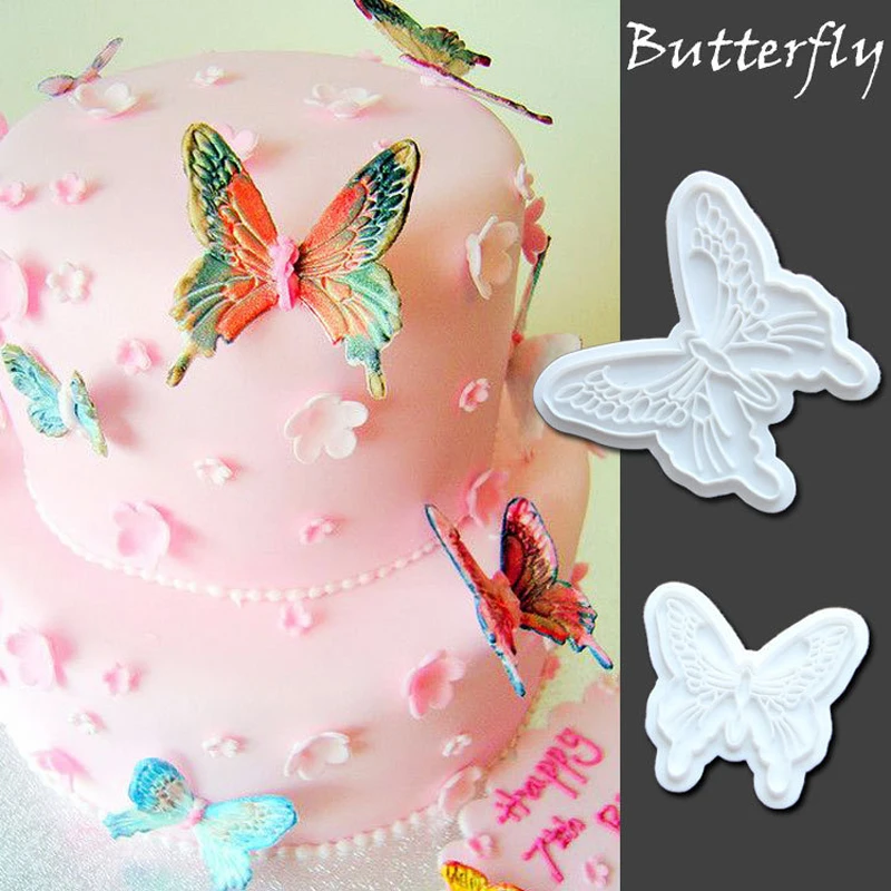

2Pcs/Set DIY Butterfly Cutters Mold Cake Fondant Sugarcraft Cookie Decorating Tool Cake Mold Chocolate Fudge Tool Cookie Decor