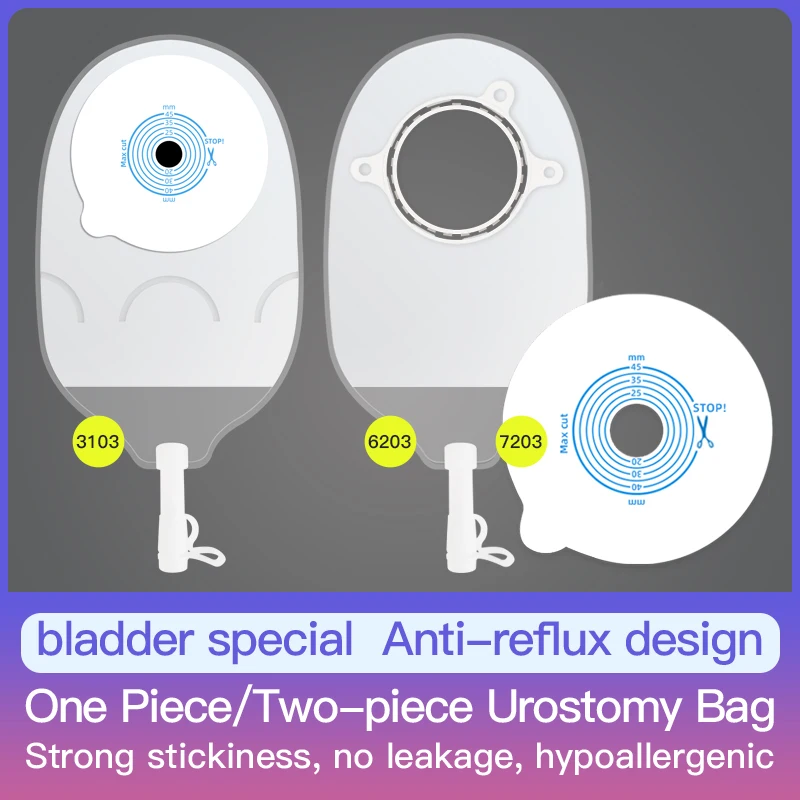 

One Piece Urostomy Bags Disposable Transparent Urinary bag Urine Bag wholesale10-50Pcs 15-45mm silicone plug anti-reflux design