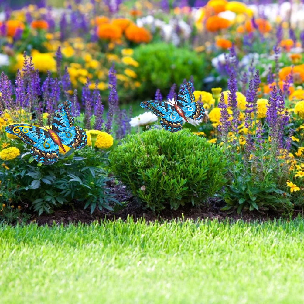 

Metal Butterfly Wall Decoration Hanging Sculpture Wall Artwork Colorful Garden Decoration Animal Outdoor Statues for Yard