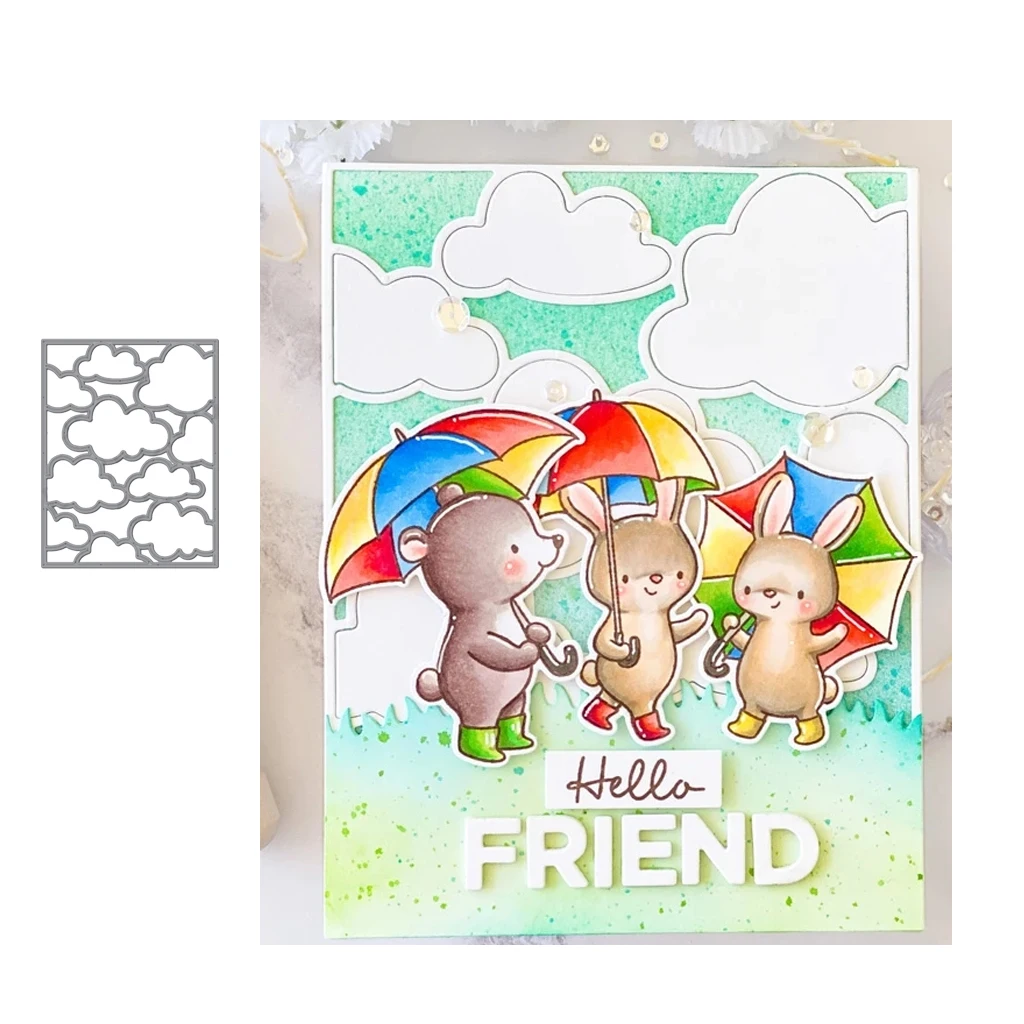 

JC Metal Cutting Dies Rectangle Clouds for Scrapbooking Craft Stencil Frame Background Handmade Card Model Template Decoration