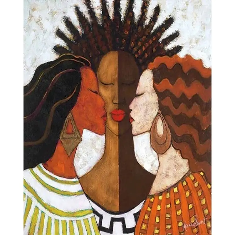 

GATYZTORY 60x75cm Frame Picture By Numbers For Adults Three women Figure Painting By Number Handmade Unique Gift Home Decor
