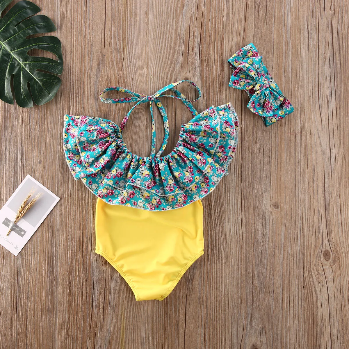 

Toddler kid baby girl summer swimsuit flower bandage bikini beach swim jumpsuit