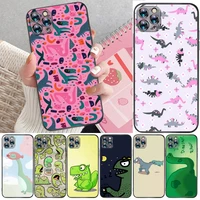 cute funny couples dinosaur flowers color painting phone case for iphone 12 pro max se 2020 mini carcasa coque funda back cover