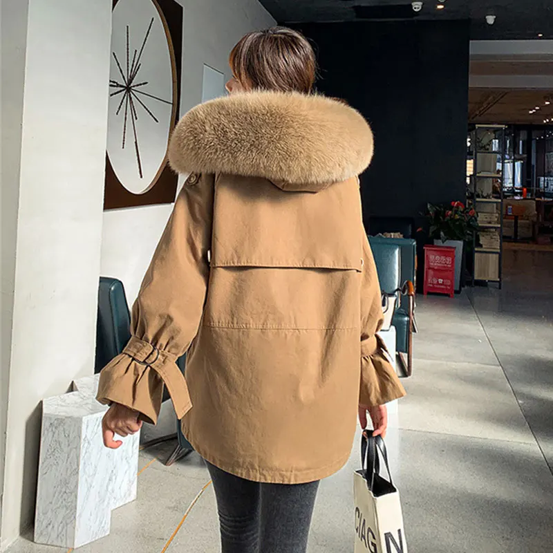

Fashion Zipper Warm Cotton Liner Parker Parkas 2020 New Winter Jacket Women's Short Hooded Parka Female Casual Fur Collar Jacket