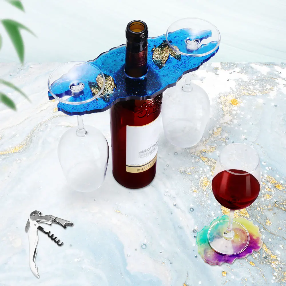 

DIY Silicone Wine Holder Mold Fruit Tray Mold Set Coaster Mold Corkscrew Art Supplies Fruits Bowl Molds Home Decoration