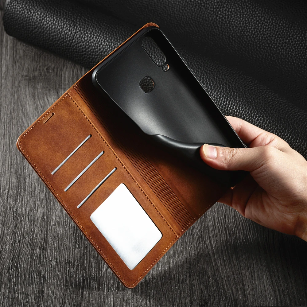 Кожаный чехол с магнитной застежкой и отделением для карт vivo Y12 VIVO Y15 Y17 Y3 Y3S U10