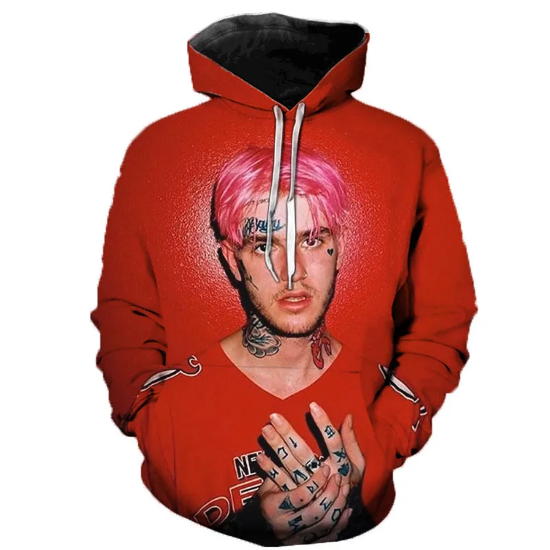 

Xxxtentacion hoodies estilo masculino moda rapper lil peep 3d impressao padro camisolas de manga longa hip hop pulover plus size