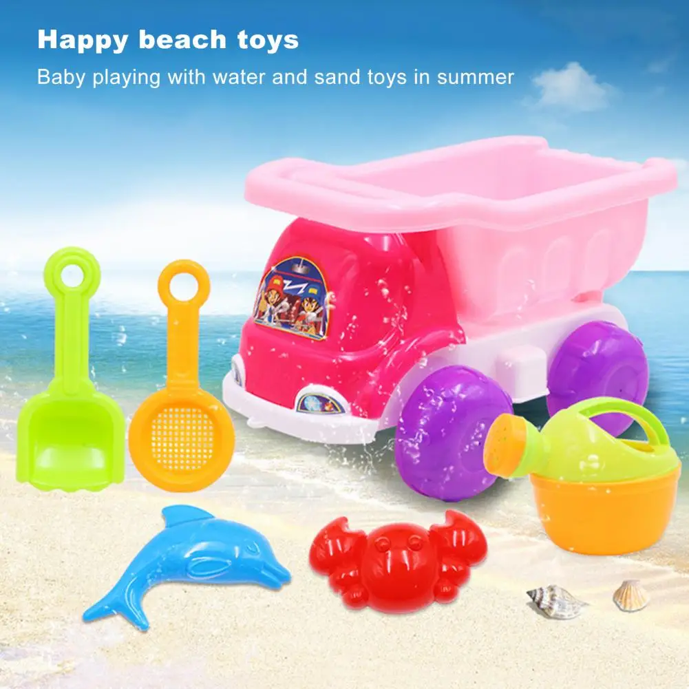 6Pcs/Set Useful Baby Beach Toy Portable Easy-carrying Multiple Styles Interactive Beach Sand Bucket Castle Set for Outdoor
