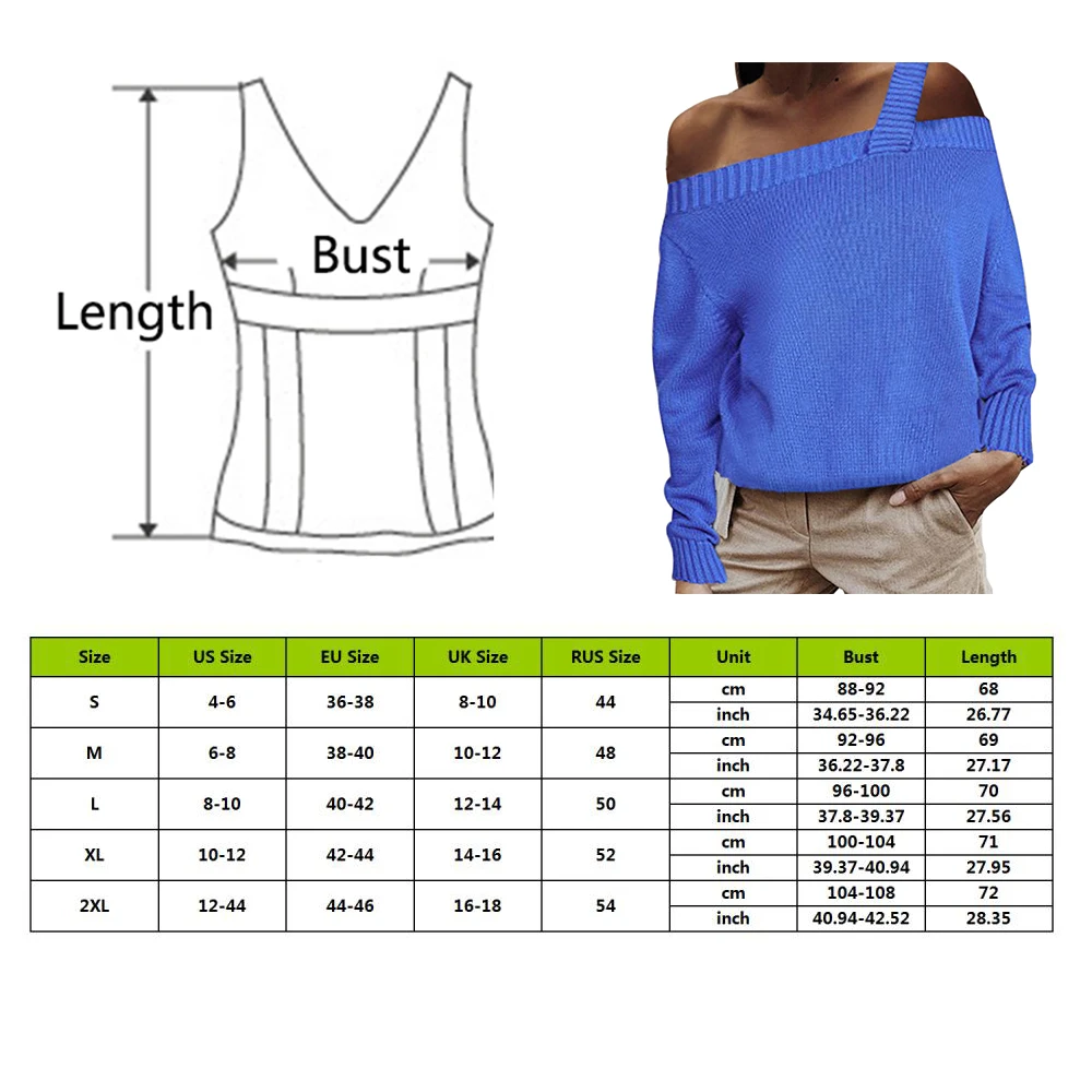 Women Sexy Off Shoulder Knitted Straps Sweater Winter Autumn Long Sleeve Sweaters And Pullovers Ladies Solid Color Tops | Женская одежда