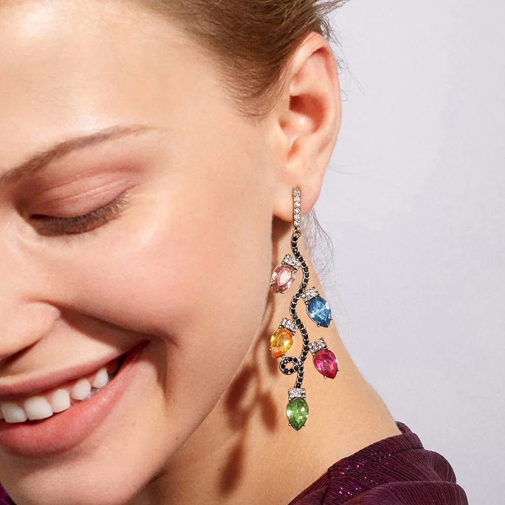 Miwens Bauble Bar, уникальные висячие серьги с бусинами, рудолф, женские серьги ручной работы, украшенные бисером, снеговик, массивные серьги, ювелирные изделия