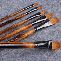 6pcsset weasel hair oil painting brush for water color acrylic paints oil paint brush set drawing art supplies paint brush