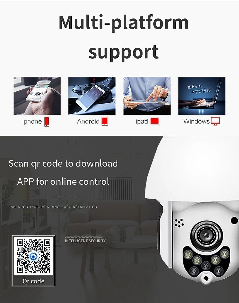 1080P PTZ IP камера наружная скорость купольная беспроводная видеокамера с Wi-Fi панорамирование наклон 4X зум ИК Сеть видеонаблюдения 720P