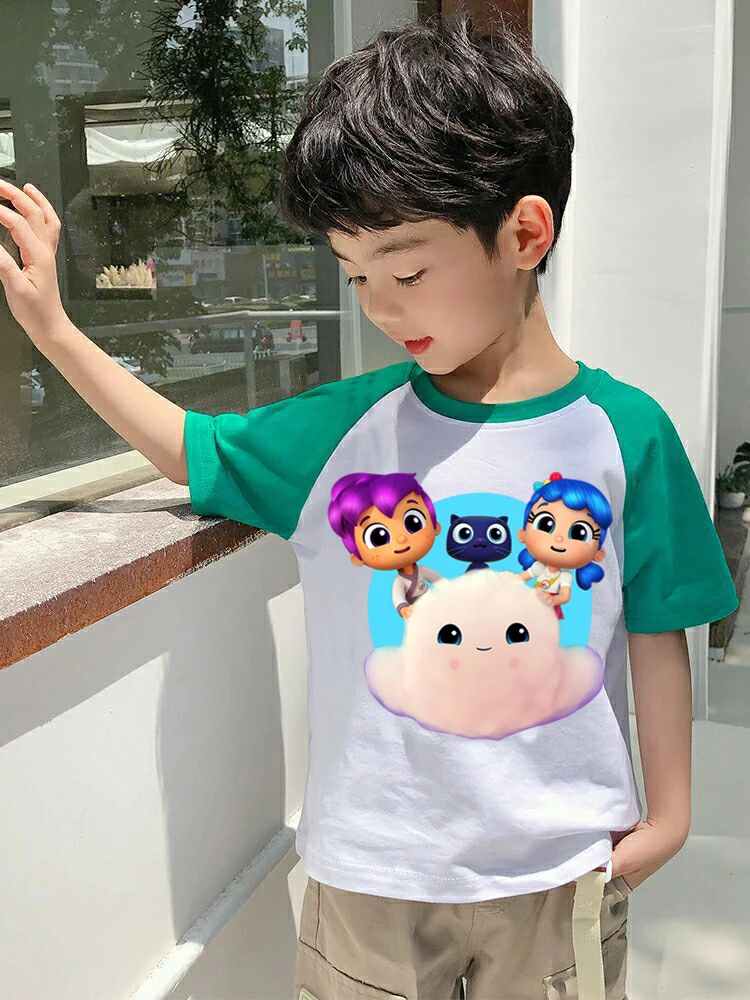 

Kids Girl T Shirt White Baby Rainbow Kingdom Tops Toddler Tees Clothes Children Cartoon T-shirt Short Sleeve Casual Wear