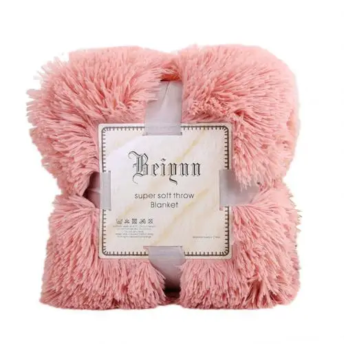 Bean Pink 80x120 см мягкая пушистая лохматая теплая кровать диван покрывало постельное белье Простыня пледы одеяло рождественские украшения для дома - Цвет: Bean Pink