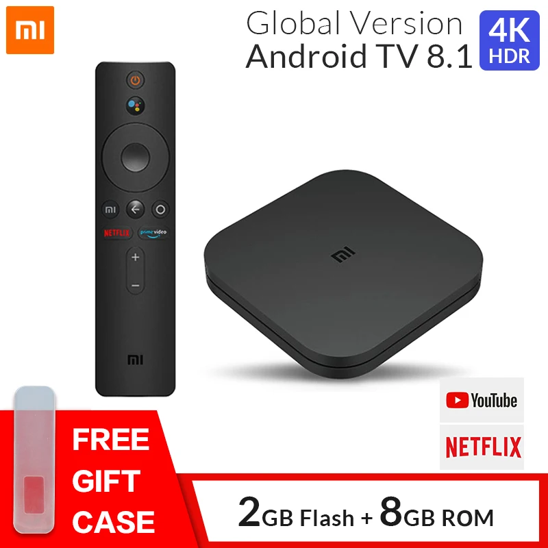 Оригинальный Xiaomi Mi ТВ приставка S Smart 4K Ultra HD 2G 8G Android 8 1 wifi Google Cast Netflix медиаплеер