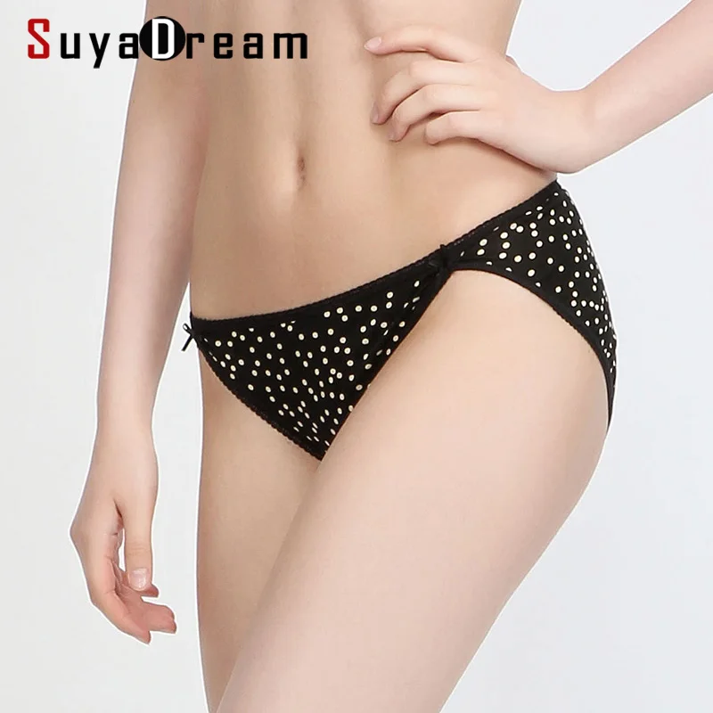 Трусики SuyaDream женские шелковые с заниженной талией 100% трусики принтом в