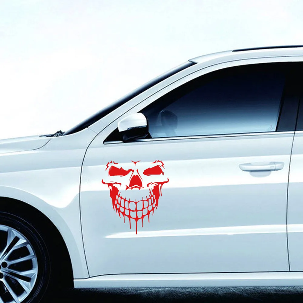 Аксессуары для автомобиля на Хэллоуин светоотражающие наклейки с черепом