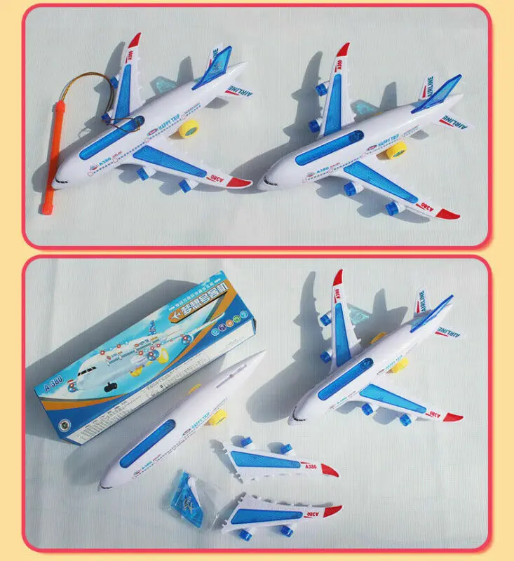 Модель самолета Музыкальный Электрический самолет игрушка светодиодный свет