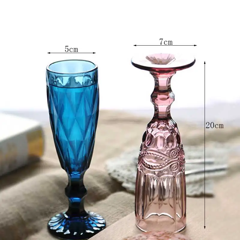 Бокал для красного вина с тиснением 2 шт. без свинца кристаллом цвета шампанского