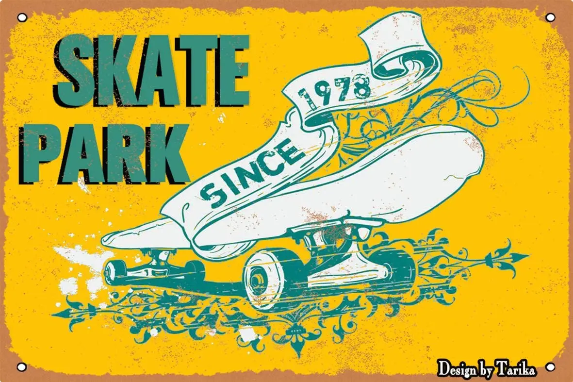 

Skate Park Vintage Look Iron 20X30 cm Decoration Plaque Sign for Home Kitchen Bathroom Farm Garden Garage