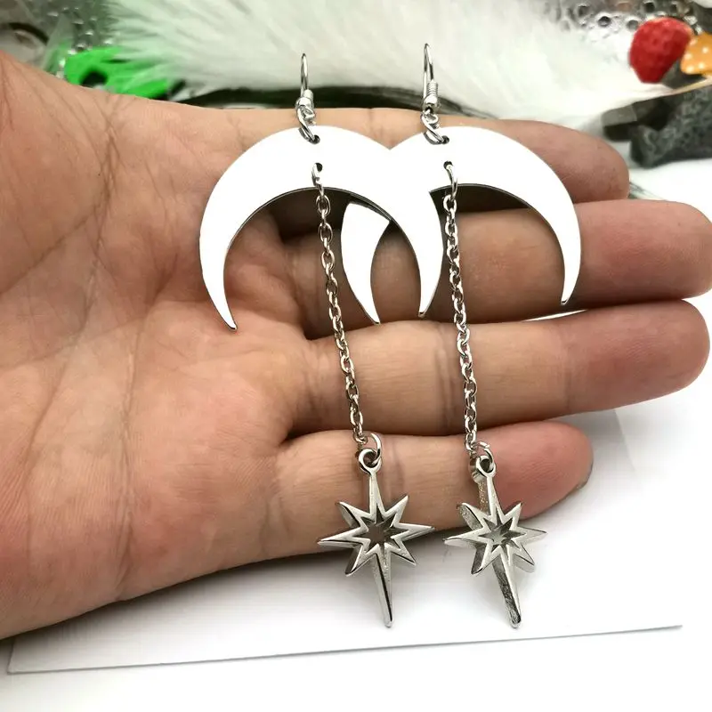 Волшебные серьги луна и звезды стиль ведьмы детские подарки волшебные покрытые