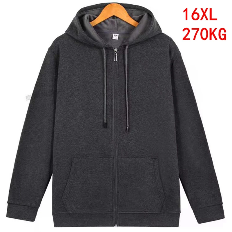 Men's spring and autumn  16xl 270Kg large long sleeve zipper