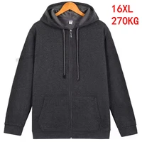 mens spring and autumn 16xl 270kg large long sleeve zipper pocket hooded sweatshirt 10xl 12xl 14xl black blue red big jacket