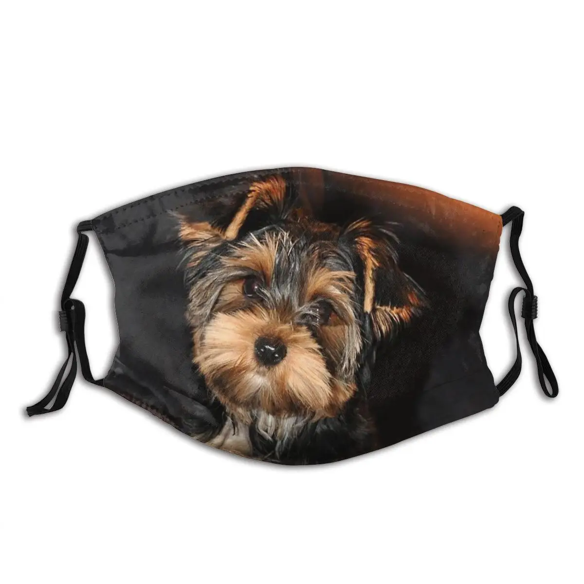 

Cute Yorkshire Terrier Dog Teddy Bear Non Disposable Mouth Face Mask with Filters Anti Haze Dustproof Cover Respirator for Adult