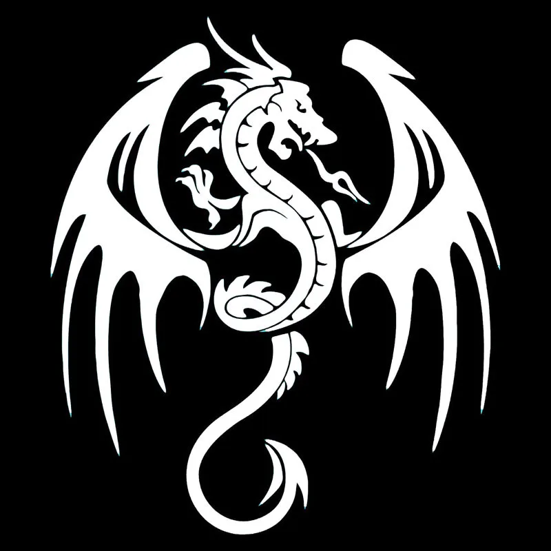 

Volkrays Fashion Car Sticker Ancient Animal Dragon Stylish Accessories Reflective Waterproof Vinyl Decal Black/Silver,15cm*13cm