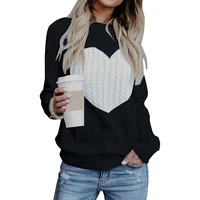 winter womens pullover sweaters long sleeve sweater loose fit cute heart pattern cable knitted sweaters vgbdr1