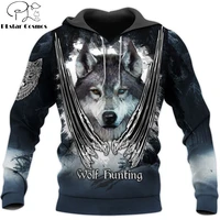 wolf hunting 3d all over printed men hoodie unisex deluxe hoodies sweatshirt zip pullover casual jacket tracksuit kj365