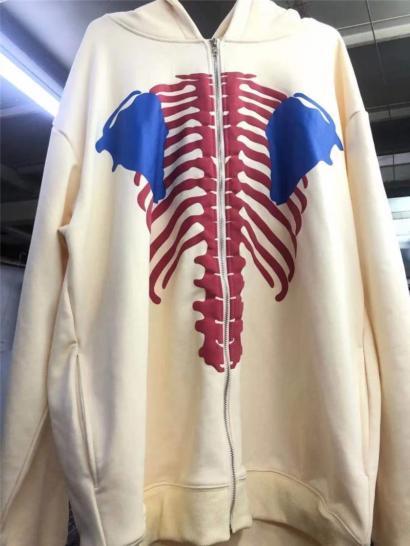

Cardigan KAPITAL Hoodie Men Women 1:1 Best Quality 3D Foam Skeleton Bone Printing Pullover Sweatshirts