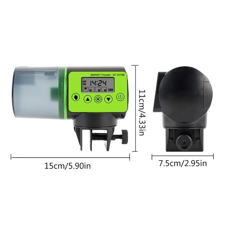 

200ml Automatic Fish Feeder For Aquarium Auto Fish Tank Plastic Fish Timer Feeder Dispenser LCD Display Fish Food Feeder