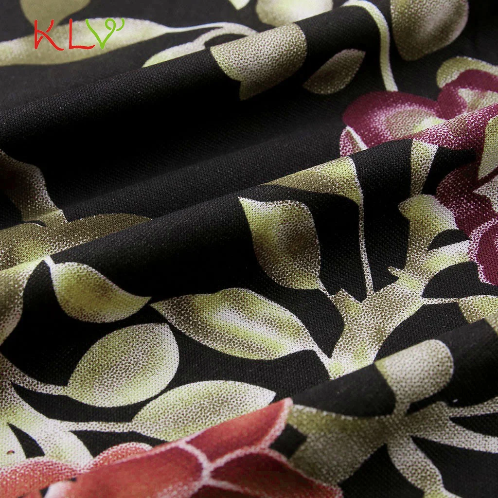 Летнее платье Винтаж синий Цветочный принт короткий рукав Макси платья