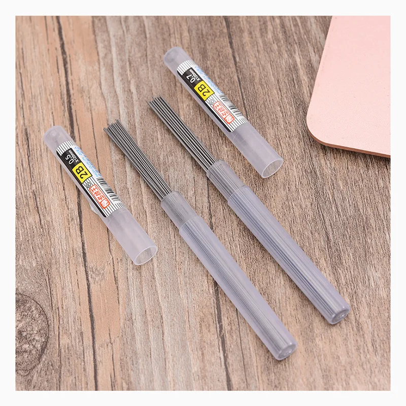 4 Pcs a lot Black Mechanical Pencil Replace Lead 05 07mm Erasable Automatic Graphite Refill 2B Hb 2H Stationery Supplies | Канцтовары