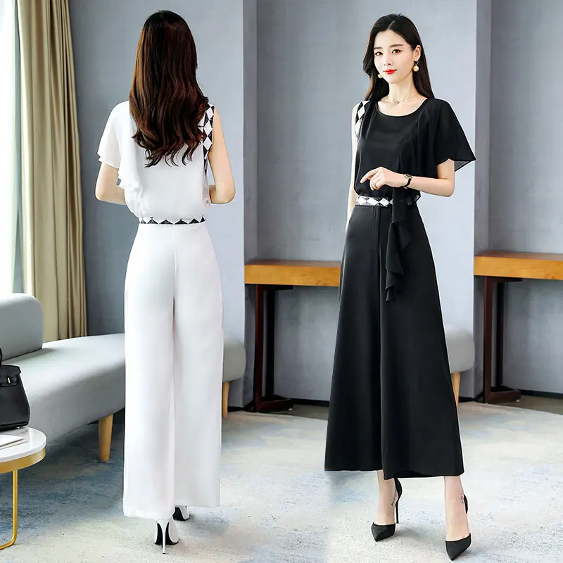 2021 летние женские два 1 предмет бисером офисные туфли шифоновая блузка-топ и