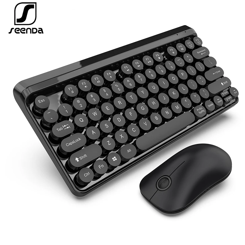 Беспроводная клавиатура и мышь SeenDa 2 4G мультимедийная с шоколадными клавишами