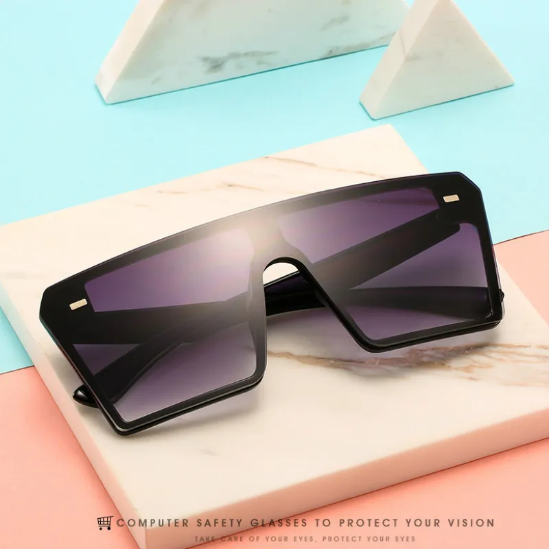 Square Oversized Sunglasses Women Flat Top Gafas Shades For Women Sun glasses okulary New Luxury Sunglasses UV400