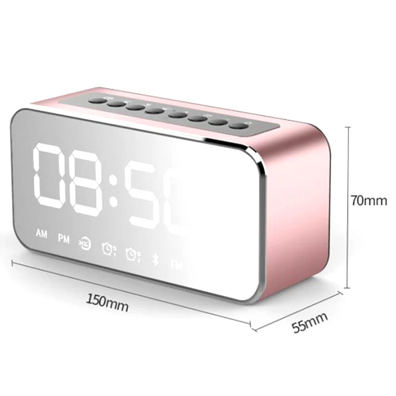 Горячая продажа Портативный MP3-плеер Зеркало Led стерео динамик s Bluetooth с fm-радио