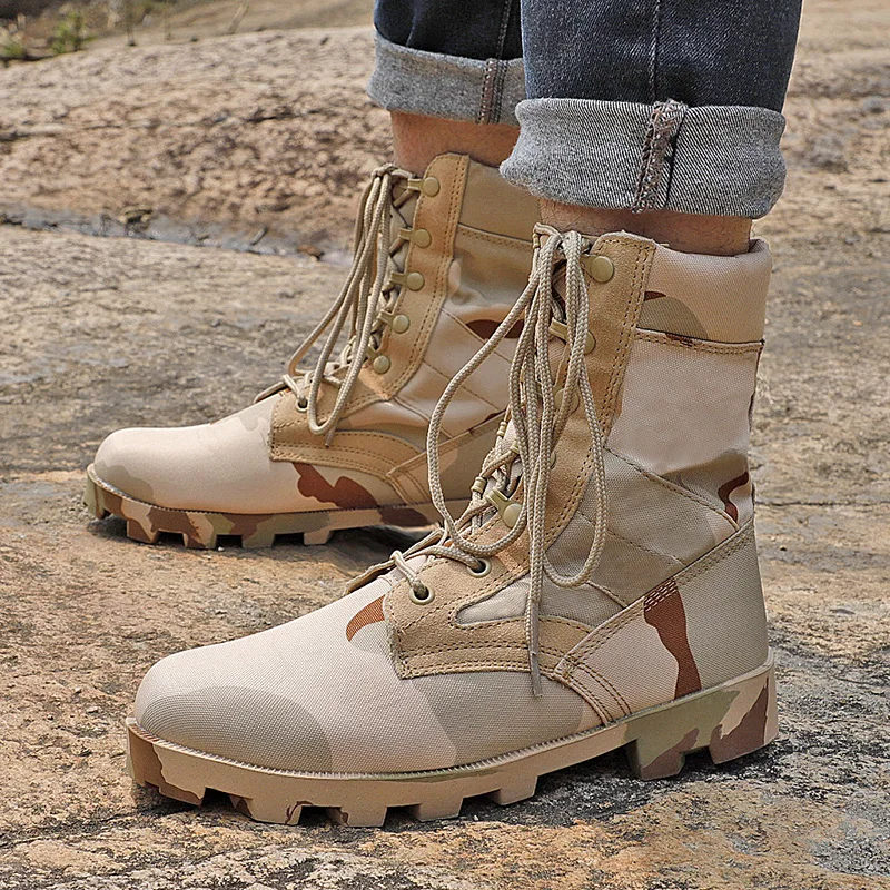 

Роскошные брендовые уличные боевые военные ботинки джунглей, дышащие походные ботинки для пустыни, осенние мужские камуфляжные ботинки с в...