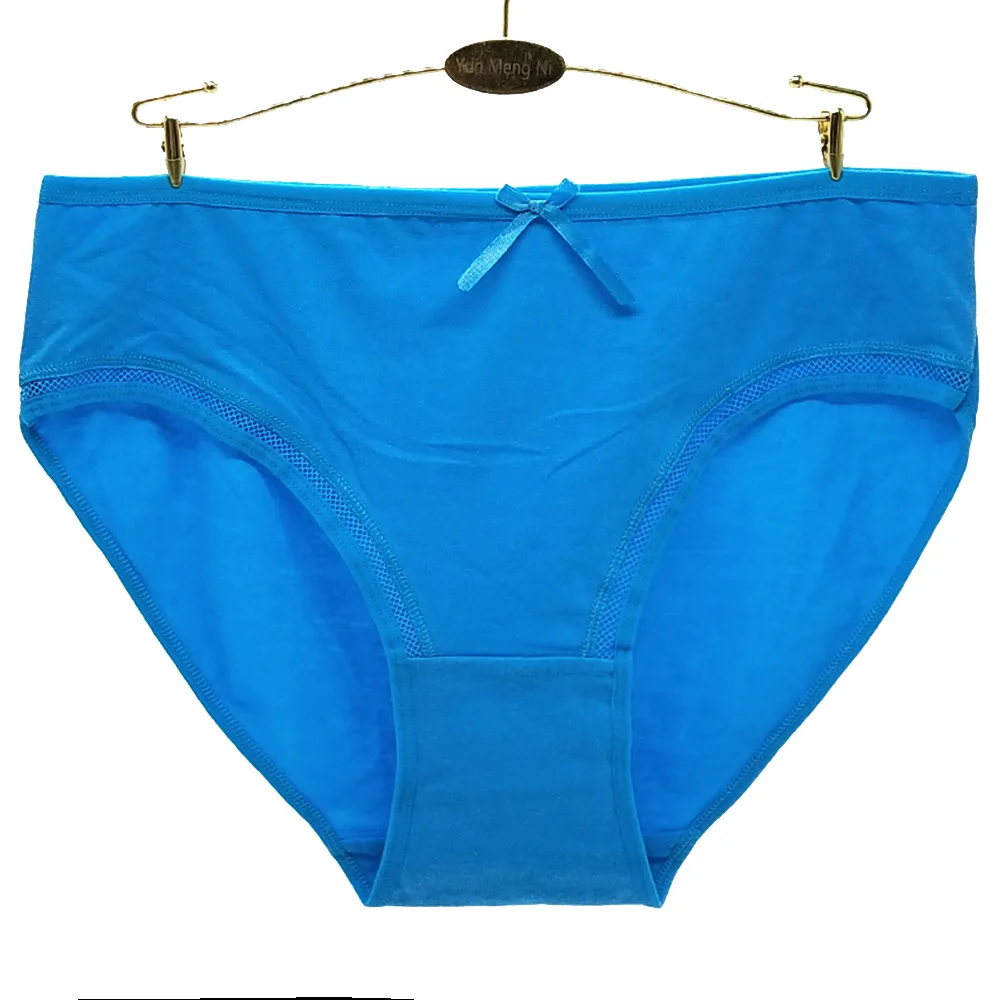 

4pcs/lot 2XL/3XL/4XL Big yards Solid color cotton Women's underwear large size lady briefs