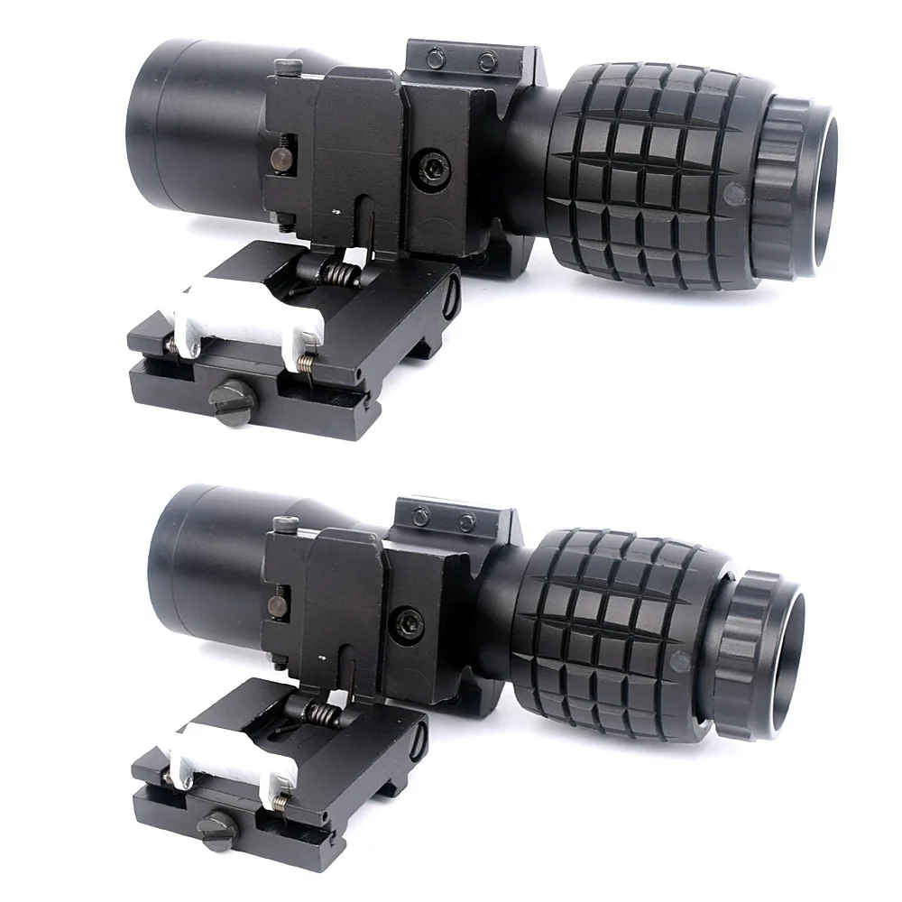 Тактический страйкбол 4X Лупа увеличительный фокус отрегулирован с откидной