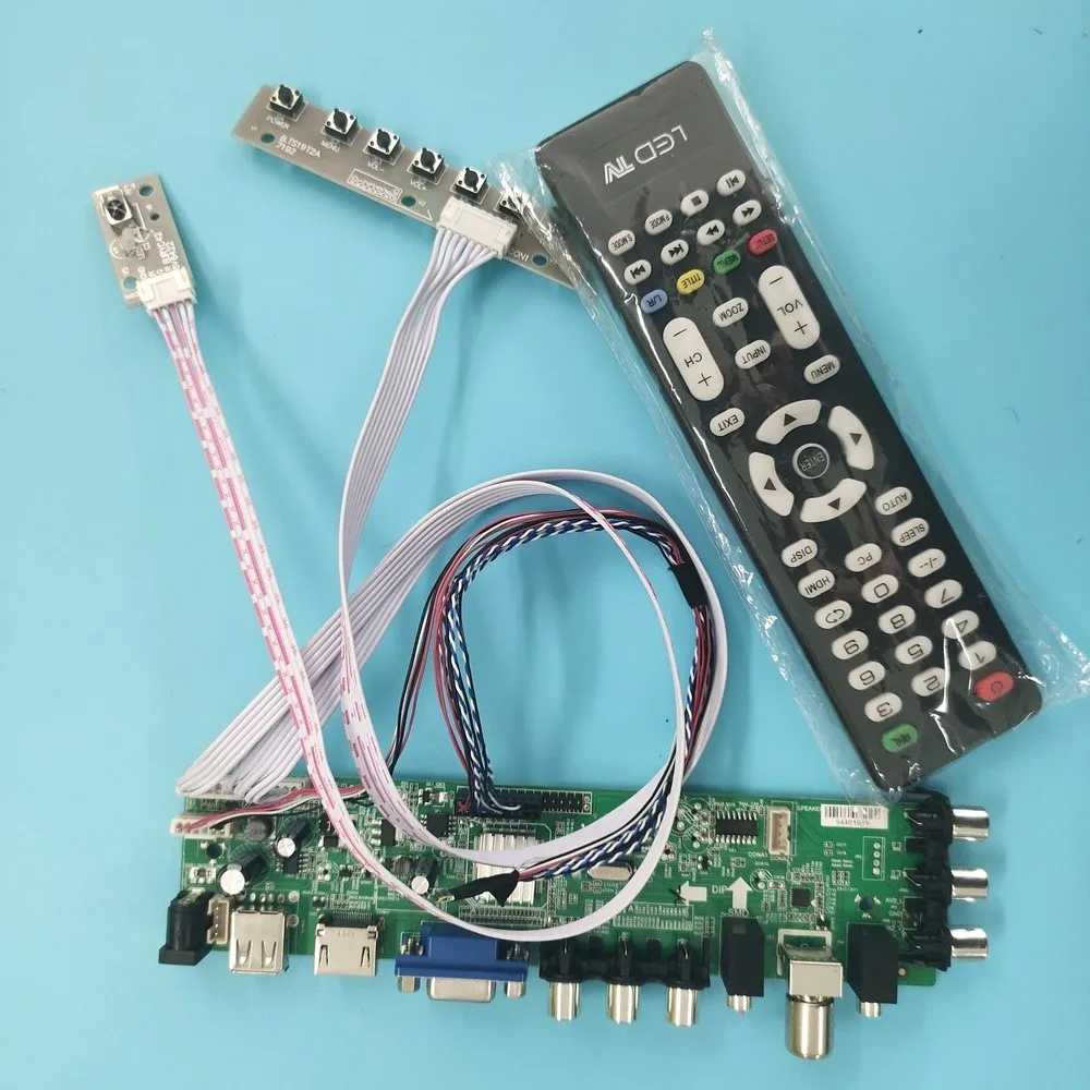 

Kit For B116XW02 V.0 TV LVDS USB HDMI Signal remote controller board digital DVB-T DVB-T2 VGA AV LED 1366X768 WLED 40pin 11.6"
