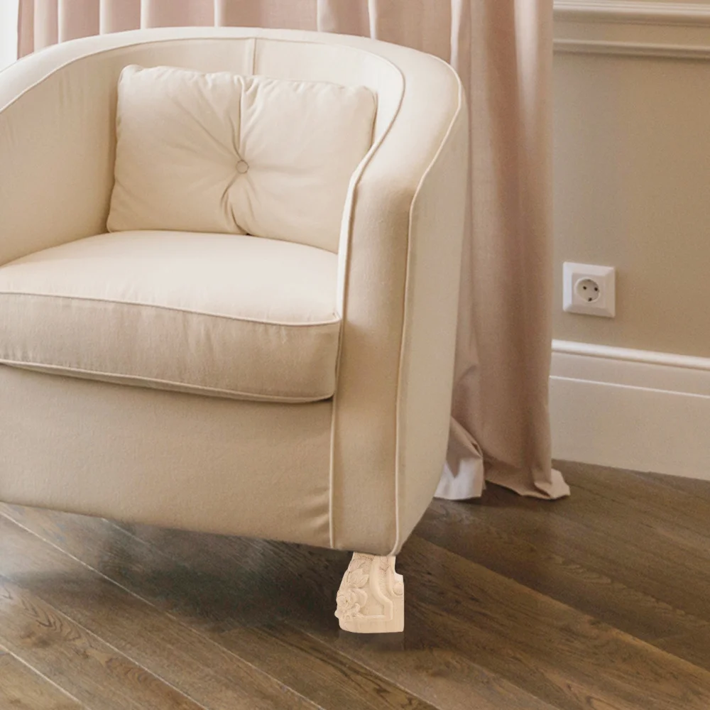 

4Pcs Wooden Carving Table Legs Decorative Furniture Legs Sofa Feet for Home